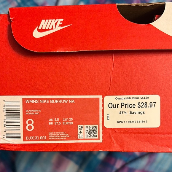 Nike Women's Burrow Shoes - Black and White - Picture 1 of 4